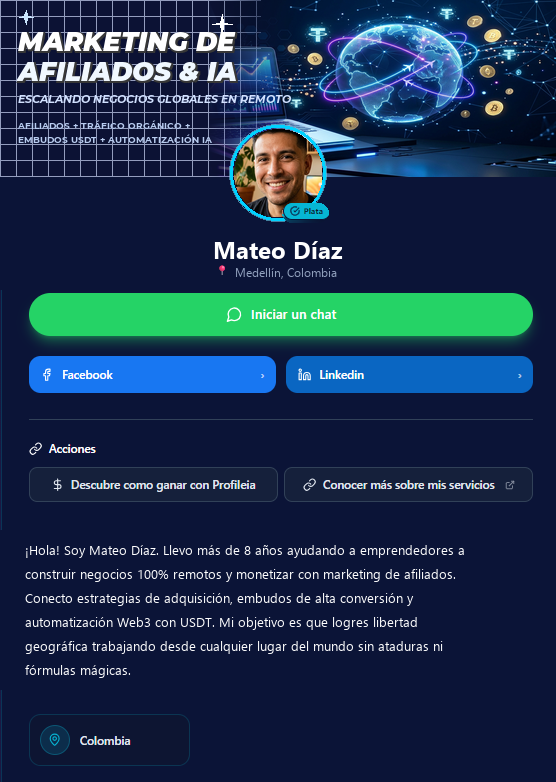 Tarjeta Digital de Mateo Díaz
